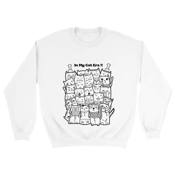 In My Cat Era Crewneck Sweatshirt | Multi Cat Print for Cat Lovers - Picture 3 of 3